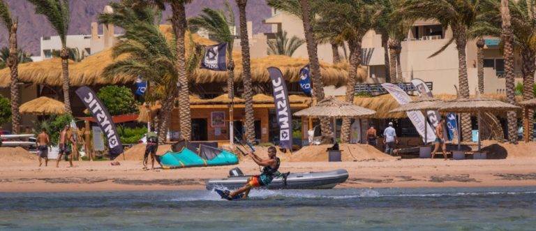 Kitesurfing school and beach