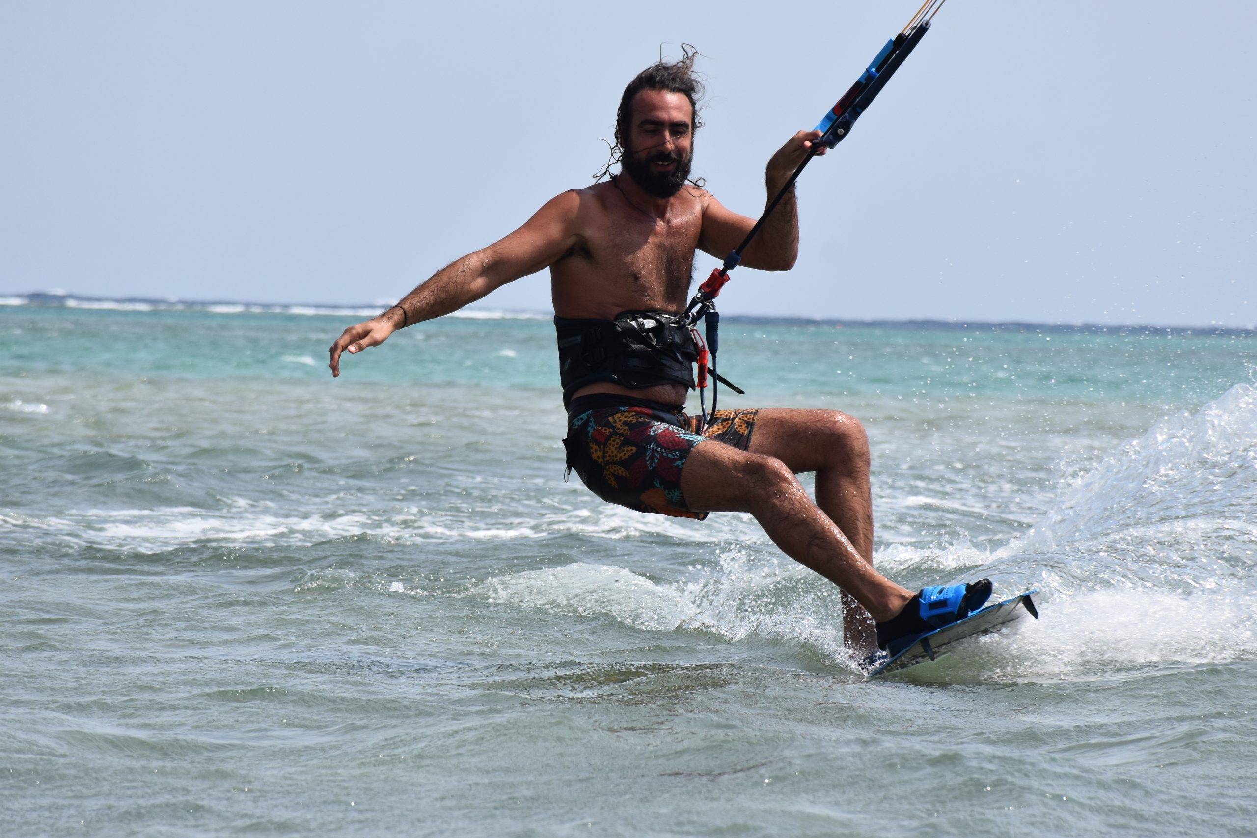 Kitesurfer riding in Nabq Bay, Sharm El Sheikh