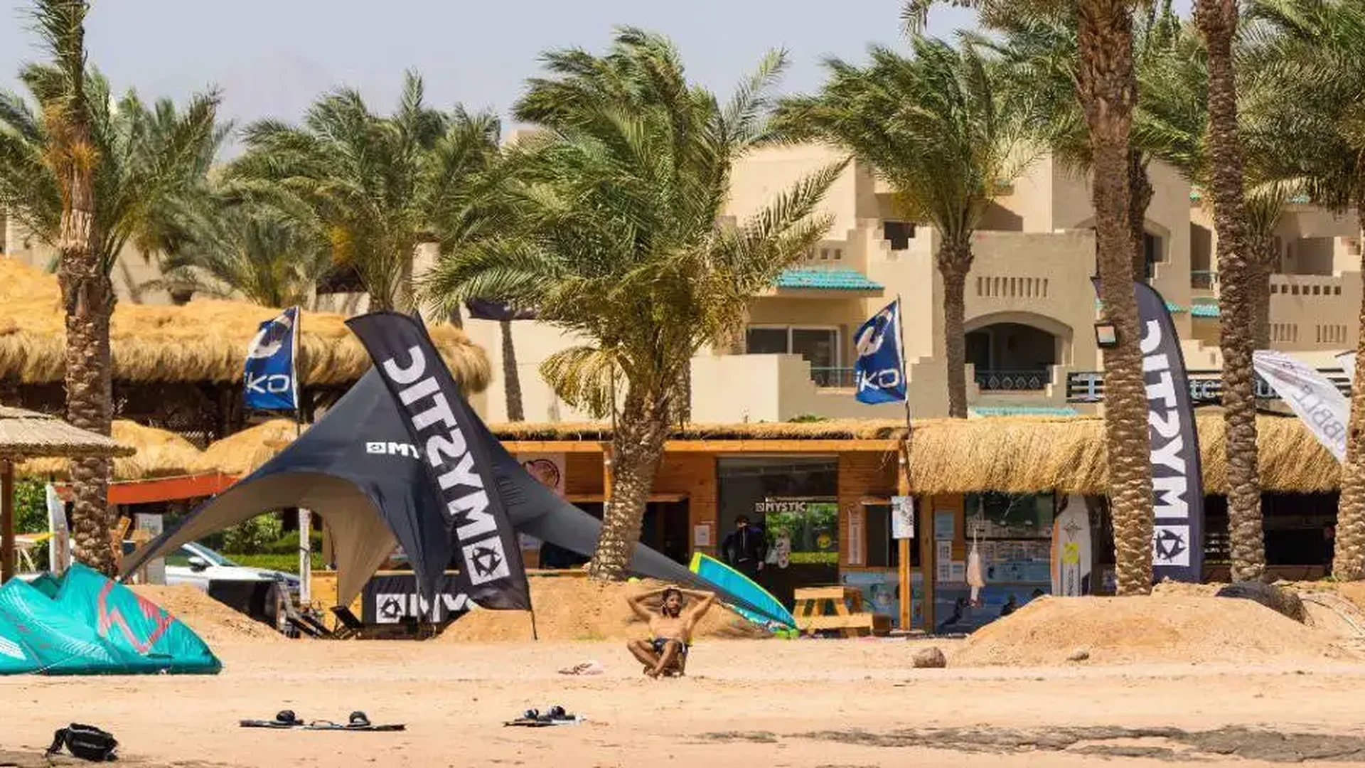Kites on the beach at The Kite Bubble in Nabq Bay, Sharm El Sheikh