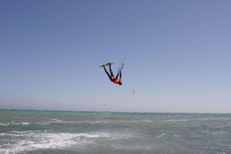 Kitesurfer on the water