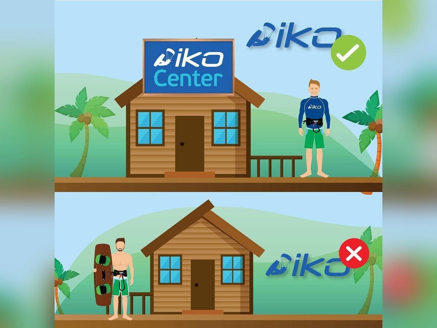 IKO certified center with approved instructor compared to a non-affiliated school, showing why only IKO Centers can use the IKO name